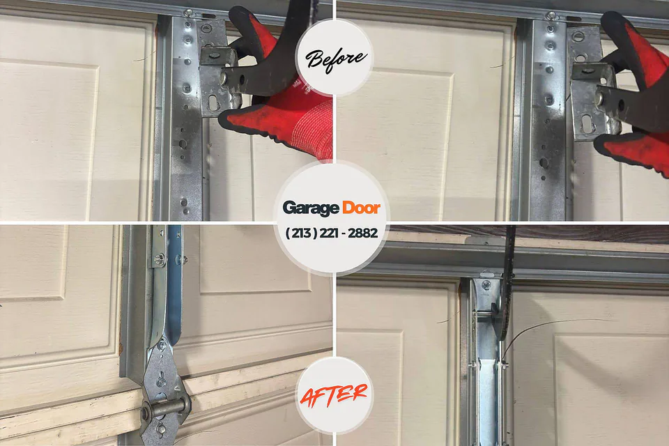 Before and after: garage door repair Ortonville, MI